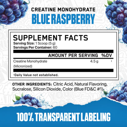 Creatine Monohydrate Blue Razz 300grams
