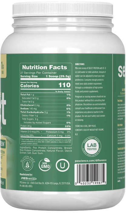 Select Vegan Protein 27 Servings